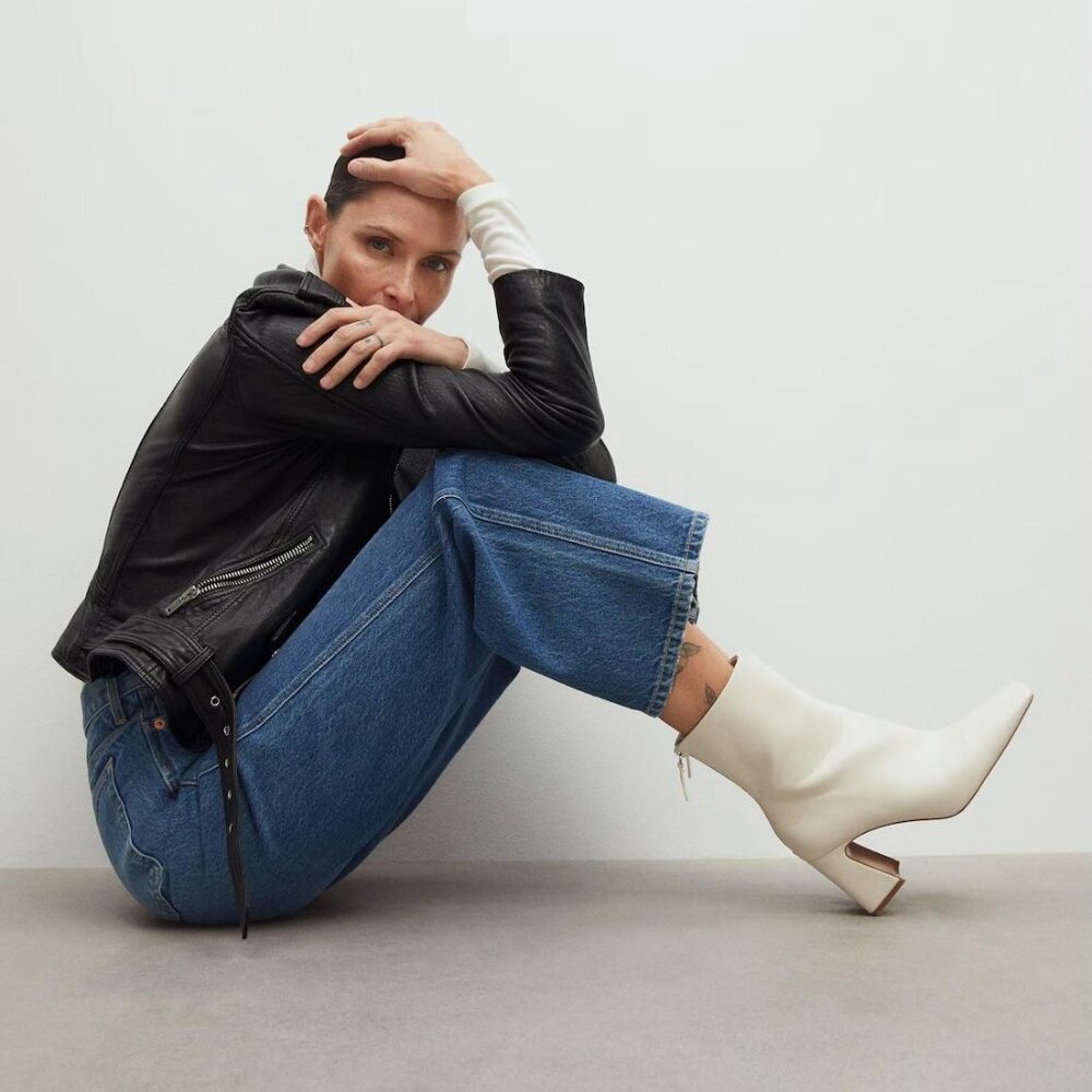 Mango white boots